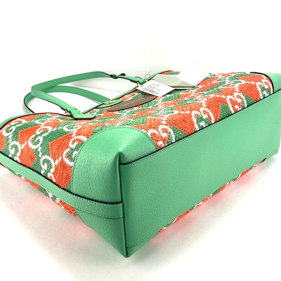 Gucci 631685 Ophidia GG Raffia Shoulder Bag/Tote, Limited Edition "Miami", NWT - Picture 4 of 9